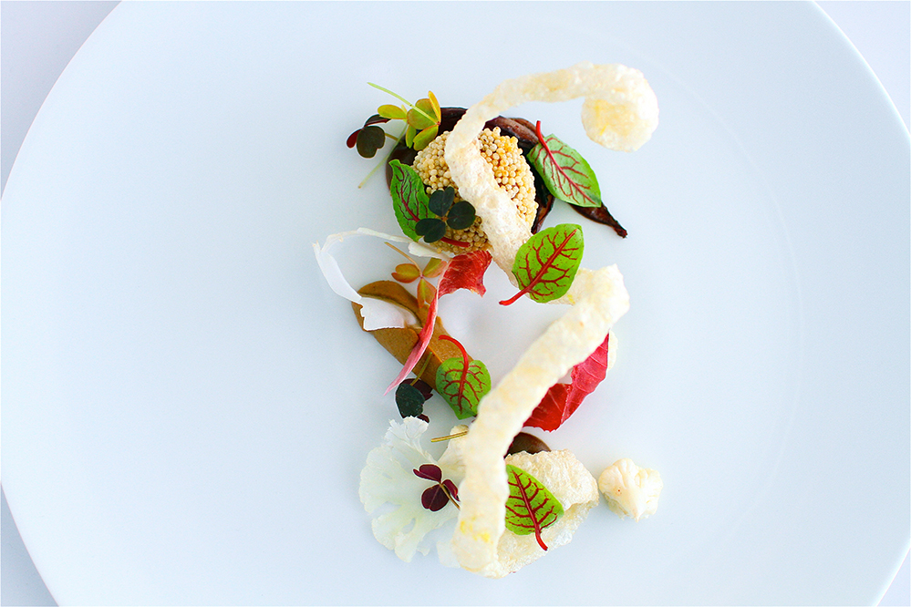 Pig Tail, endive, cauliflower and oxalis
